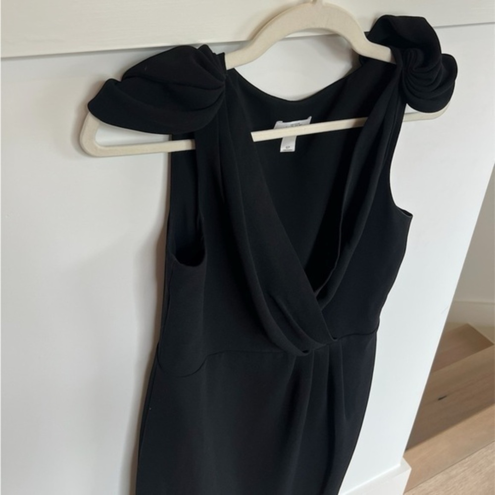 Ann Taylor LOFT Black Draped Dress Cap Sleeve Little Black Dress Petites 6P